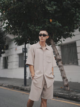 Load image into Gallery viewer, VINTAGE WAFFLE UNISEX OVERSIZE BLOUSES - CREAM