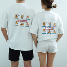 Load image into Gallery viewer, YOGA CORGI OVERSIZE UNISEX TEE - WHITE