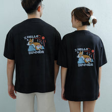 Load image into Gallery viewer, HELLO SUMMER OVERSIZE UNISEX TEE - BLACK