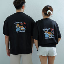Load image into Gallery viewer, HELLO SUMMER OVERSIZE UNISEX TEE - BLACK