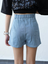 Load image into Gallery viewer, LOVEYOURSELF HIGH WAIST SHORTS - BLUE