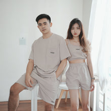 Load image into Gallery viewer, UNISEX WAFFLE OVERSIZE TEE - KHAKI