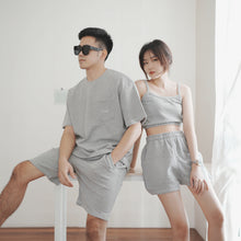 Load image into Gallery viewer, UNISEX WAFFLE OVERSIZE TEE - GREY