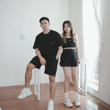 Load image into Gallery viewer, UNISEX WAFFLE OVERSIZE TEE - BLACK