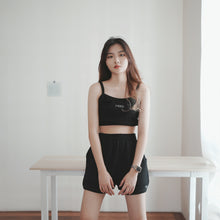 Load image into Gallery viewer, WOMEN WAFFLE SINGLETS - BLACK