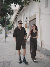 Load image into Gallery viewer, VINTAGE WAFFLE UNISEX OVERSIZE BLOUSES - DARK CHO