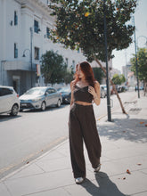 Load image into Gallery viewer, VINTAGE WAFFLE UNISEX TROUSERS - DARK CHO