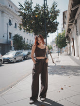 Load image into Gallery viewer, VINTAGE WAFFLE UNISEX TROUSERS - DARK CHO