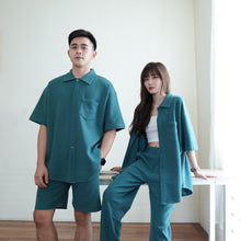 Load image into Gallery viewer, PENB UNISEX OVERSIZE WAFFLE BLOUSES - LEGO GREEN