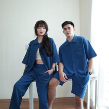 Load image into Gallery viewer, PENB UNISEX OVERSIZE WAFFLE BLOUSES - LEGO BLUE