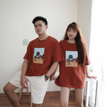 Load image into Gallery viewer, CACTUS X DESERT UNISEX OVERSIZE TEE - BRICK RED