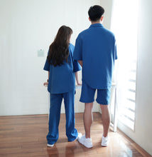 Load image into Gallery viewer, PENB UNISEX OVERSIZE WAFFLE BLOUSES - LEGO BLUE