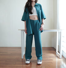 Load image into Gallery viewer, PENB WOMEN’S WAFFLE TROUSERS - LEGO GREEN