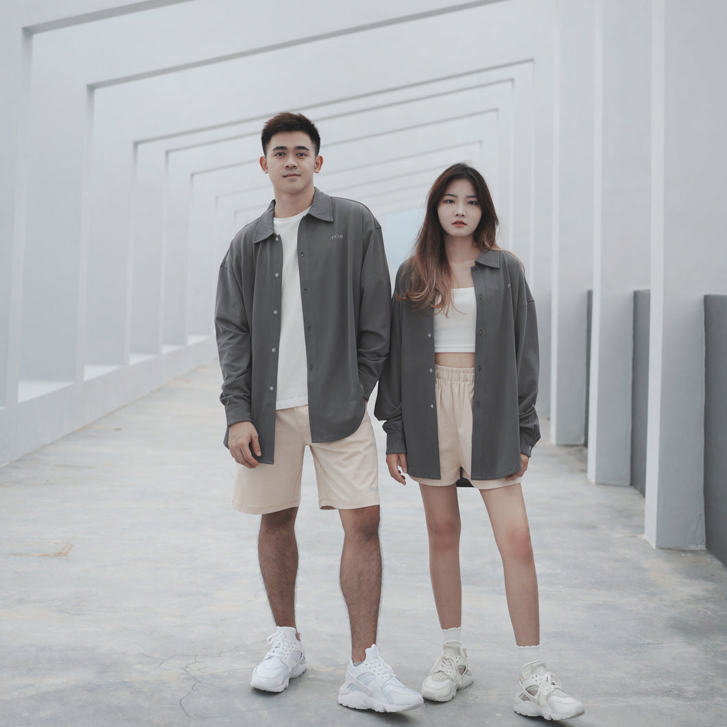 NORMCORE OVERSIZE UNISEX LONG BLOUSES - GREY