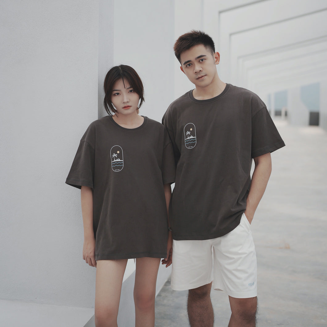 THE MOMENT OVERSIZE UNISEX TEE - CHARCOAL