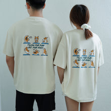 Load image into Gallery viewer, YOGA CORGI OVERSIZE UNISEX TEE - BEIGE
