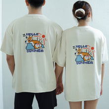 Load image into Gallery viewer, HELLO SUMMER OVERSIZE UNISEX TEE - BEIGE
