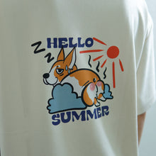 Load image into Gallery viewer, HELLO SUMMER OVERSIZE UNISEX TEE - BEIGE
