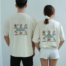Load image into Gallery viewer, YOGA CORGI OVERSIZE UNISEX TEE - BEIGE
