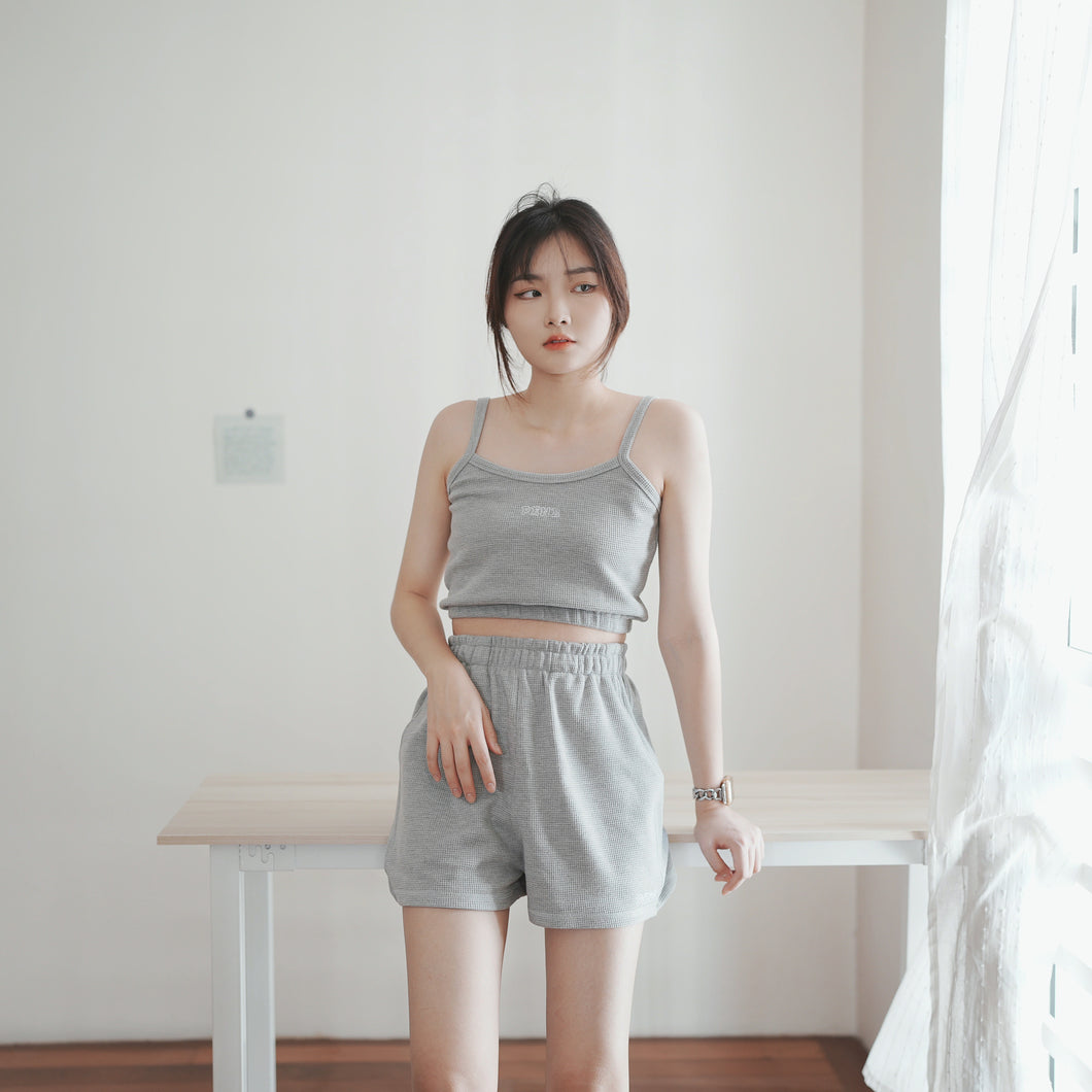 WOMEN WAFFLE SINGLETS - GREY