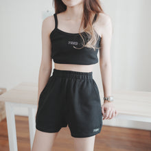 Load image into Gallery viewer, WOMEN WAFFLE SHORTS - BLACK
