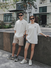 Load image into Gallery viewer, PUSH THE BEAT OVERSIZED UNISEX TEE - WHITE
