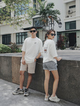 Load image into Gallery viewer, PUSH THE BEAT OVERSIZED UNISEX TEE - WHITE
