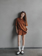 Load image into Gallery viewer, UNISEX’S OD SUEDE OVERSIZE TEE - BROWN
