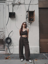 Load image into Gallery viewer, VINTAGE WAFFLE UNISEX TROUSERS - DARK CHO
