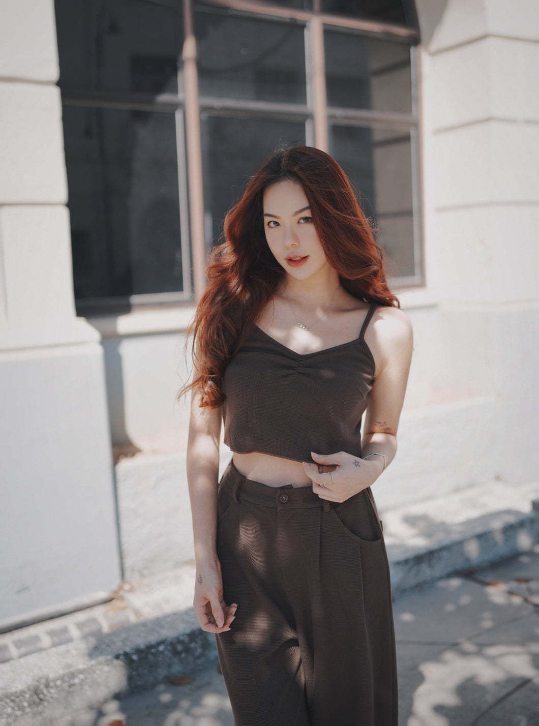 VINTAGE WAFFLE SINGLETS - DARK CHO
