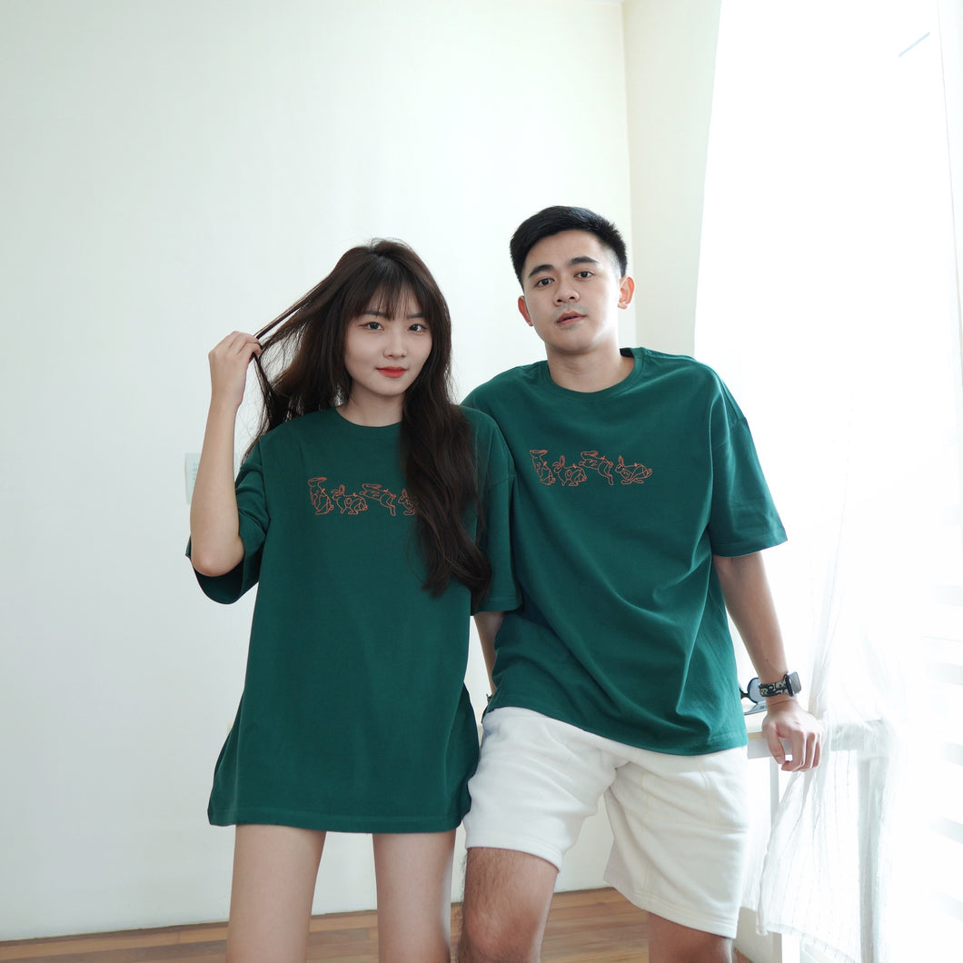 LINERRABBIT UNISEX OVERSIZE TEE - PISTACHIO GREEN