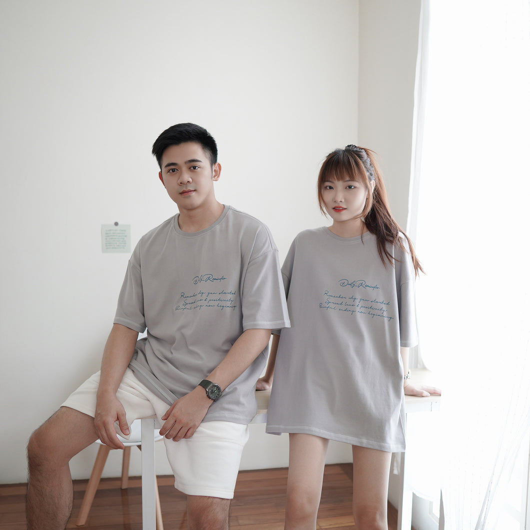 DAILY REMINDER UNISEX OVERSIZE TEE - DIRT GREY