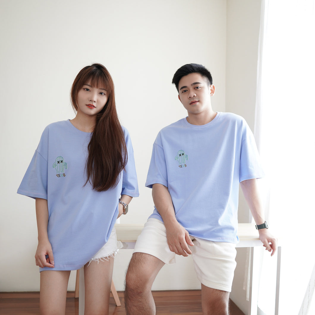 CACTUS XX UNISEX OVERSIZE TEE - SKY BLUE