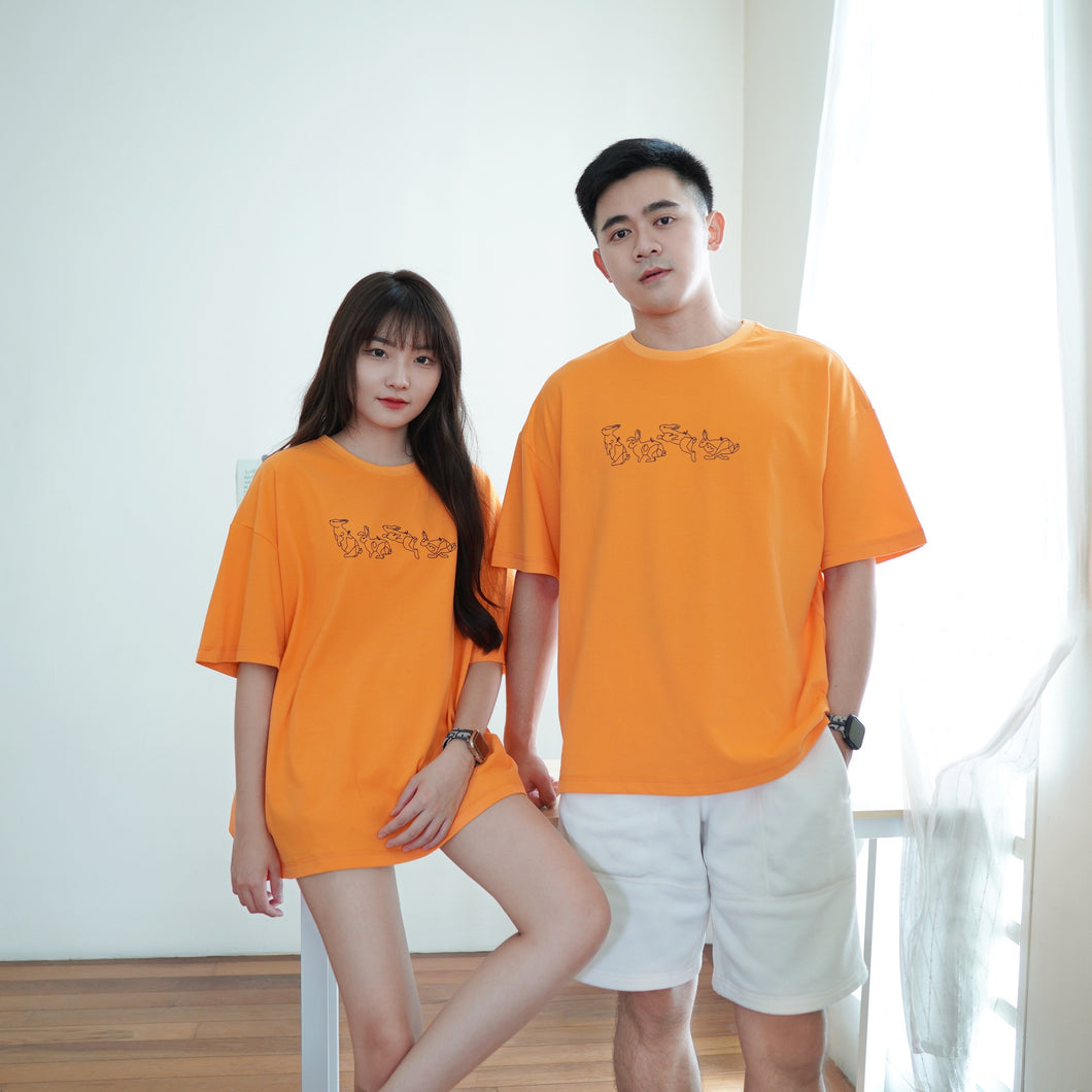 LINERRABBIT UNISEX OVERSIZE TEE - ORANGE