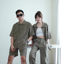 Load image into Gallery viewer, PENB UNISEX OVERSIZE WAFFLE BLOUSES - OLIVE
