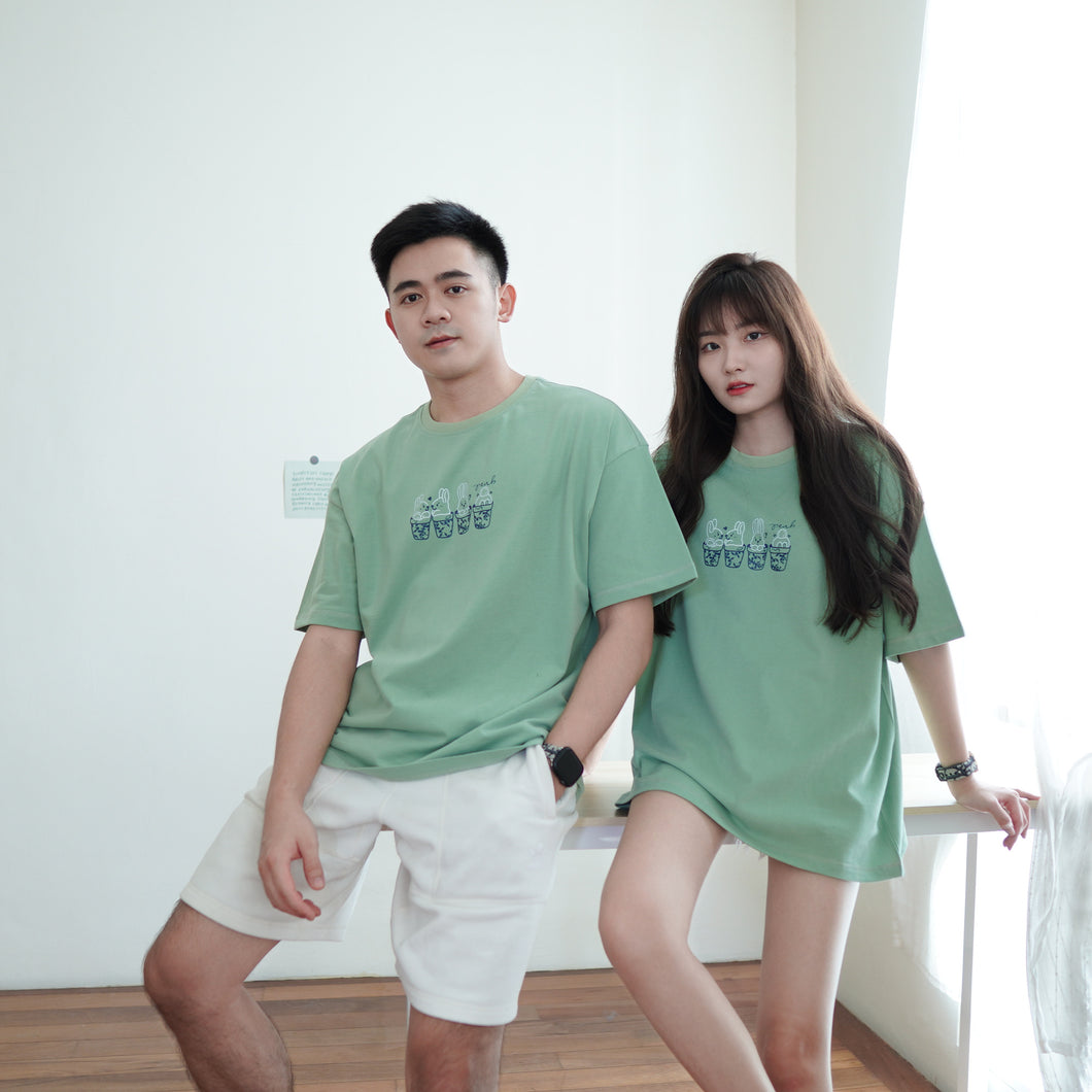 CUTEBUNNY UNISEX OVERSIZE TEE - WARM MINT