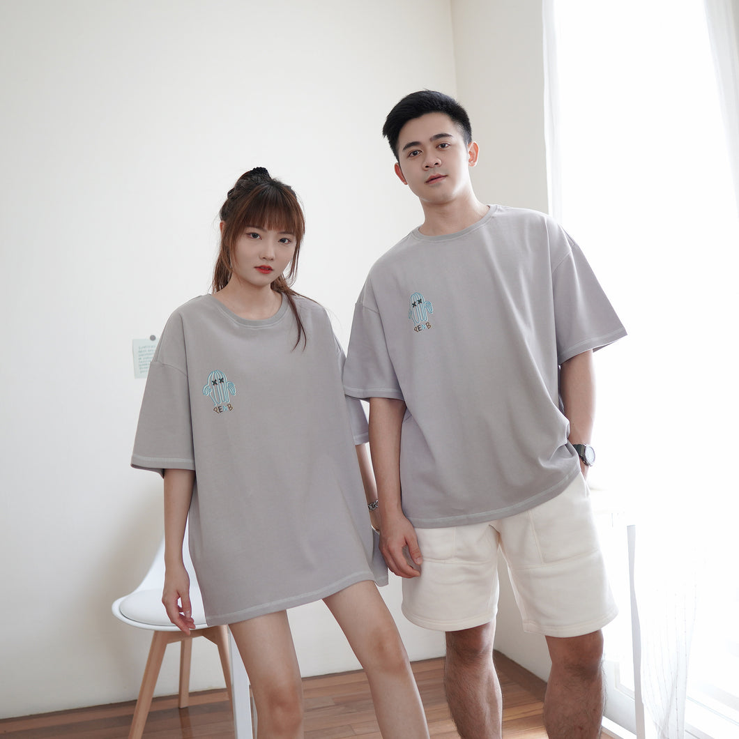 CACTUS XX UNISEX OVERSIZE TEE - DIRT GREY