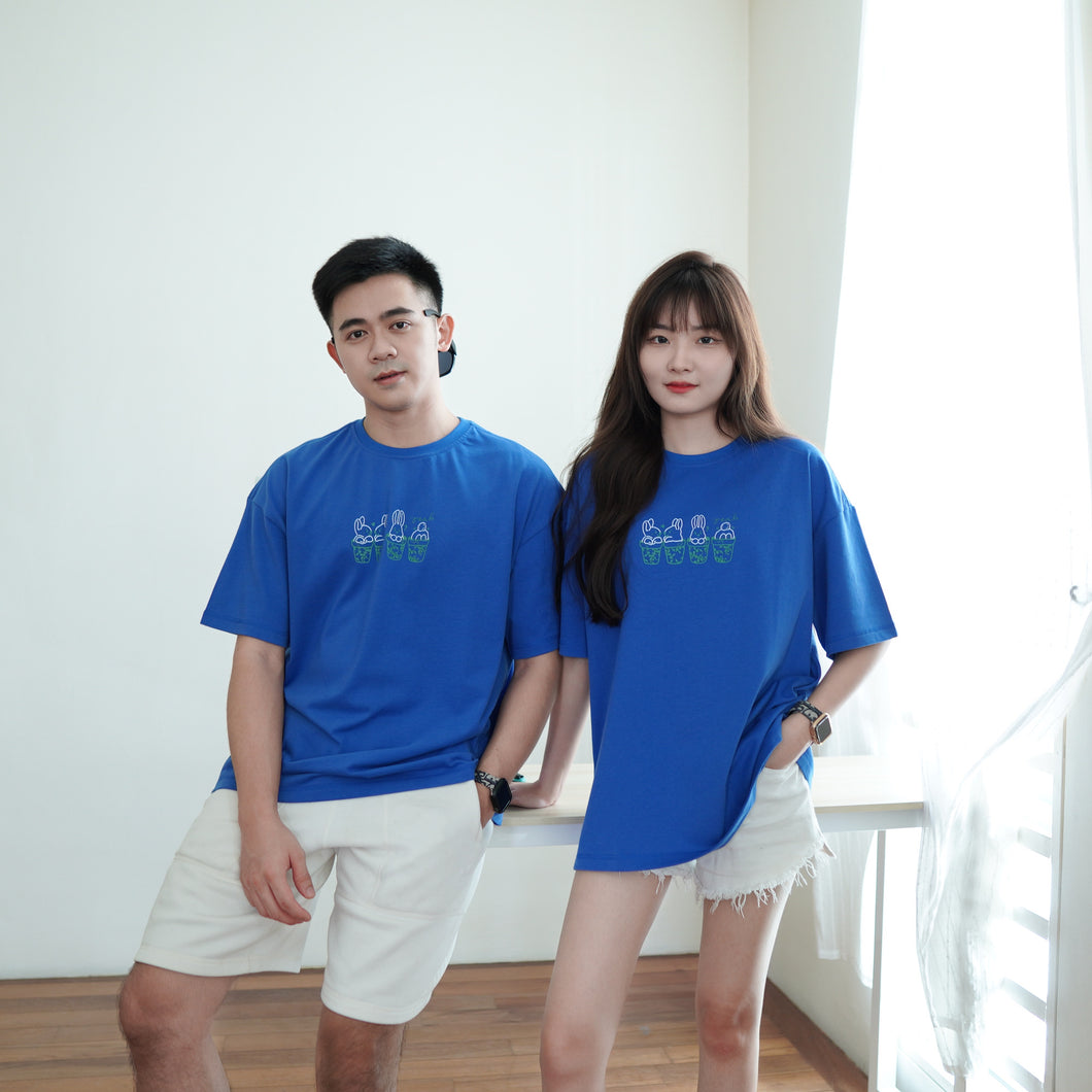 CUTEBUNNY UNISEX OVERSIZE TEE - SPACE BLUE